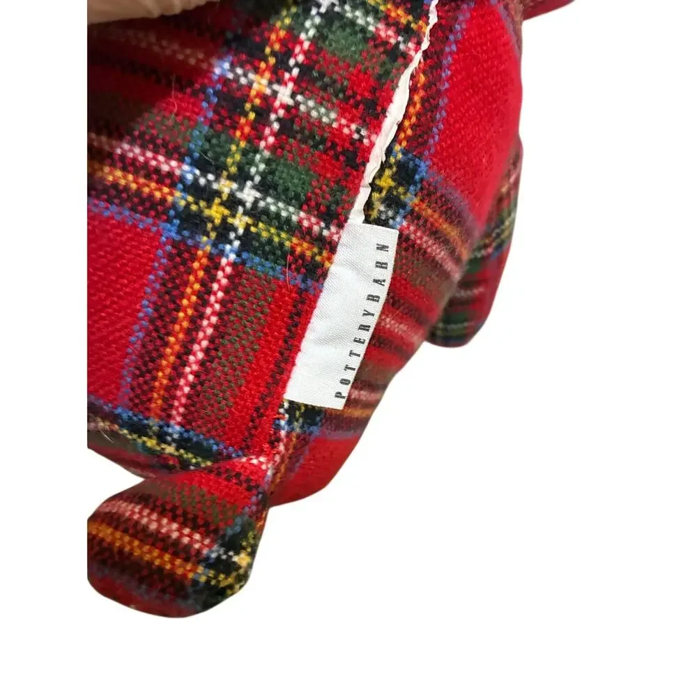 Pottery Barn Stewart Plaid Bear Pillow 14